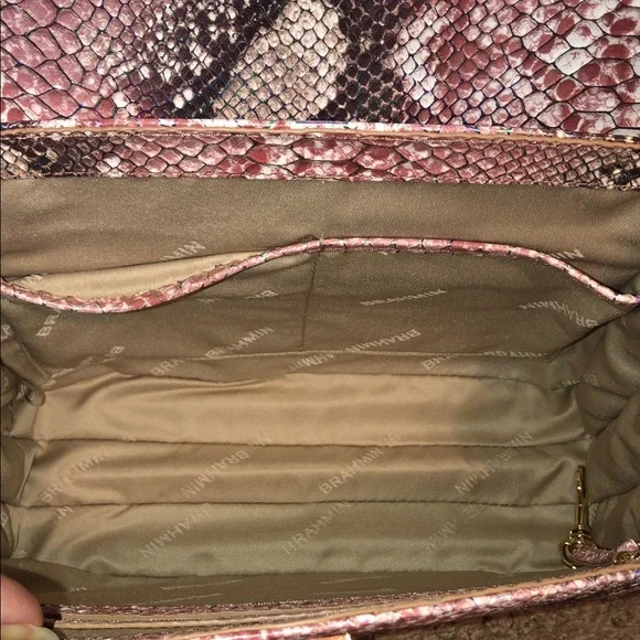 NWT-Brahmin-Hallie Satchel-Multi Skyterra-Leather-Dust Bag-$455 - Picture 11 of 16